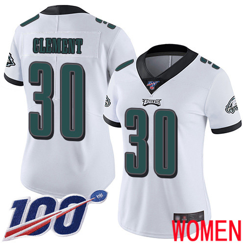 Women Philadelphia Eagles #30 Corey Clement White Vapor Untouchable NFL Jersey Limited Player Season